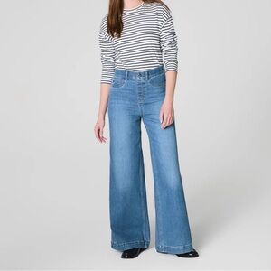 SPANX Blue Wide Leg Jeans Petite M